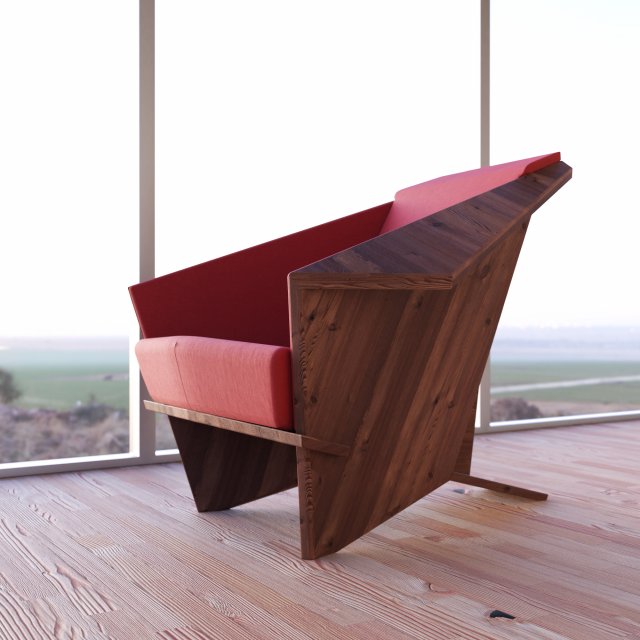 taliesin armchair Model 3D .c4d .max .obj .3ds .fbx .stl .blend 