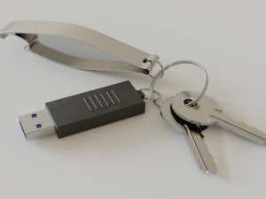 realistic key set with usb and bottle opener Modello 3D