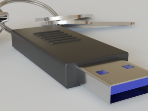 realistic key set with usb and bottle opener Modello 3D