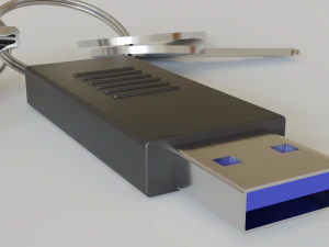 realistic key set with usb and bottle opener 3D Model