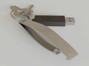 realistic key set with usb and bottle opener Modello 3D