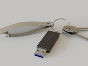 realistic key set with usb and bottle opener Modello 3D