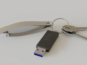 realistic key set with usb and bottle opener 3D Model