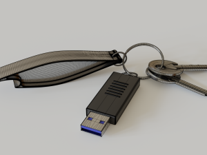 realistic key set with usb and bottle opener Modello 3D