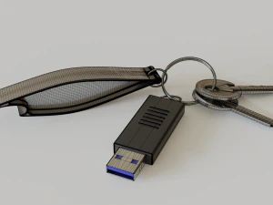 realistic key set with usb and bottle opener 3D Model