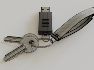 realistic key set with usb and bottle opener Modello 3D