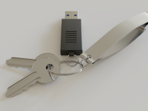 realistic key set with usb and bottle opener Modello 3D