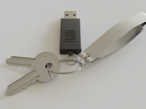 realistic key set with usb and bottle opener 3D Model