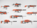 Low poly Guns Asset Pack 3D-Modell