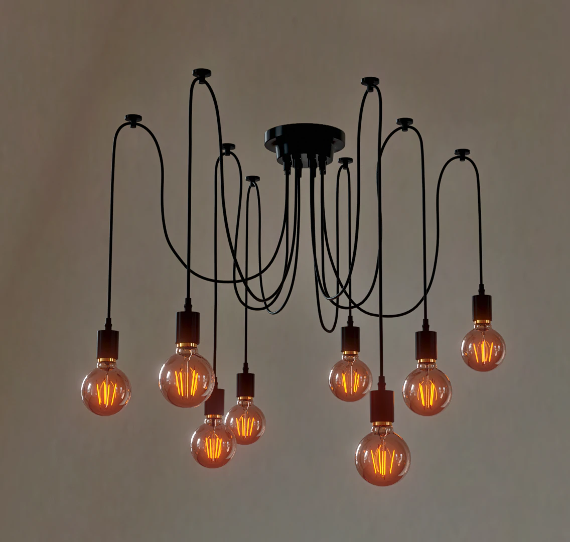 chandelier spider 3D Model .c4d .max .obj .3ds .fbx .stl .blend 