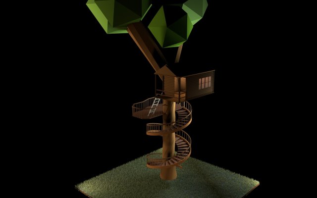 fantasy tree house 3D मॉडल .c4d .max .obj .3ds .fbx .stl .blend 