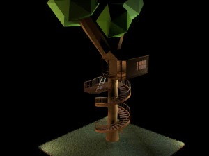 cabane dans les arbres fantastique Modèle 3D