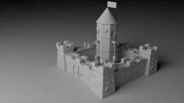 castle Modello 3D .c4d .max .obj .3ds .fbx .stl .blend