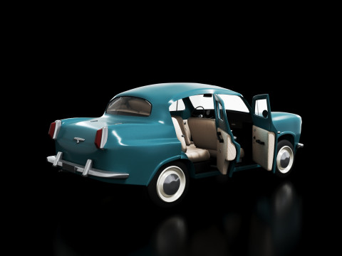 Car retro moskvich 402 3D 모델