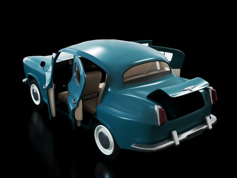 Car retro moskvich 402 3D 모델