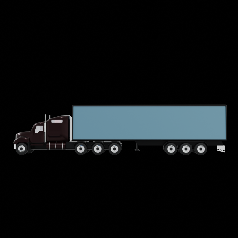 Truck with trailer 3D 모델 .c4d .max .obj .3ds .fbx .stl .blend 