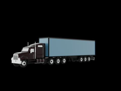 Truck with trailer 3D 모델