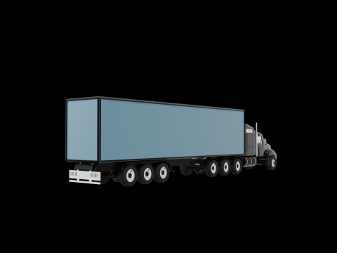Truck with trailer 3D 모델