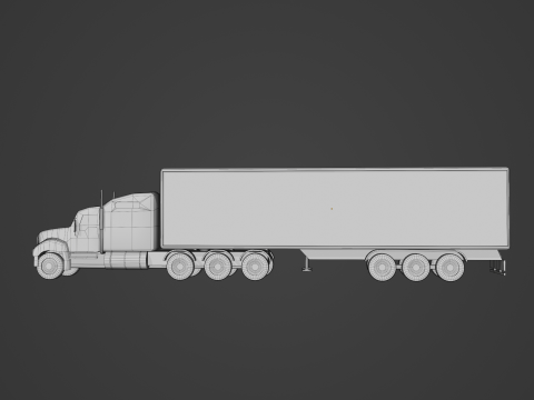 Truck with trailer 3D 모델
