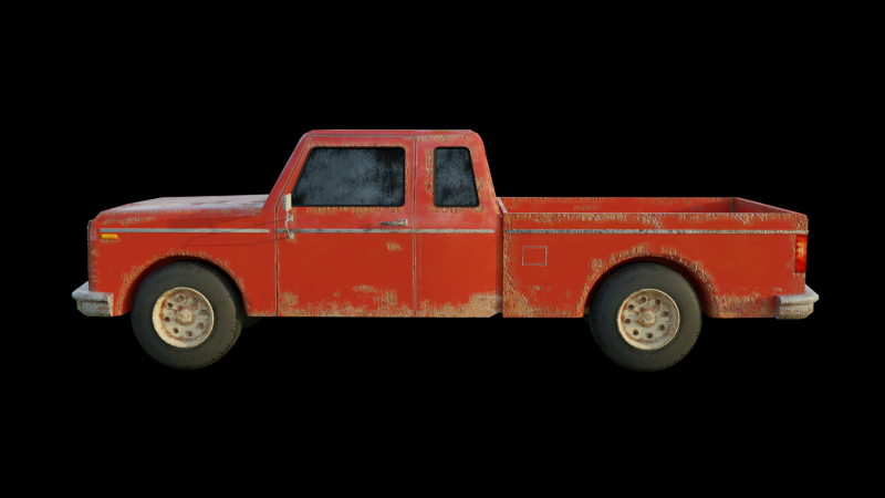 Pickup car PBR texture Modelo 3D .c4d .max .obj .3ds .fbx .stl .blend 