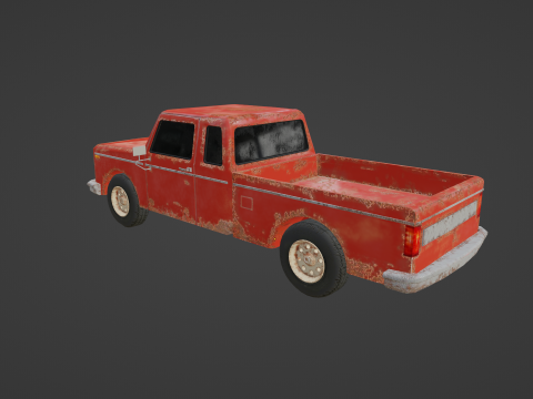 Pickup car PBR texture Modelo 3D