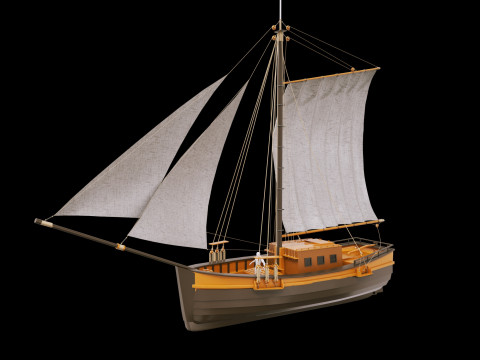 Ship Gaff sloop Modelo 3D