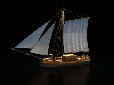 Ship Gaff sloop Modelo 3D
