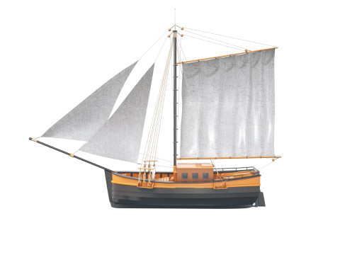 Ship Gaff sloop Modelo 3D
