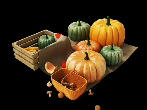 Kabak sonbaharda hasat 3D Model