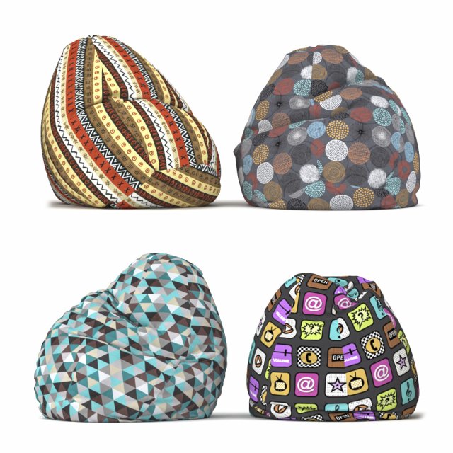 bean bag chairs Modelo 3D .c4d .max .obj .3ds .fbx .stl .blend 