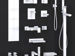 gessi rettangolo bathroom mixer collection Modelo 3D