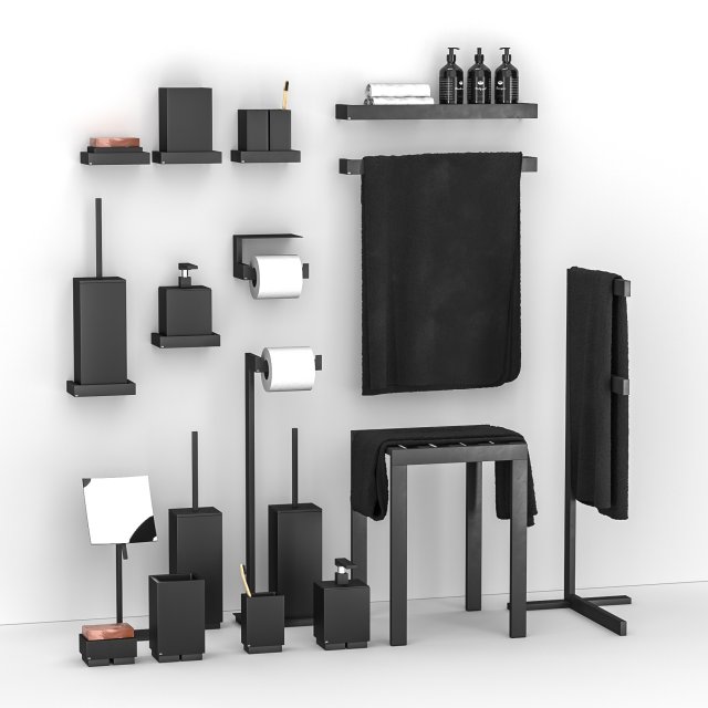 gessi rettangolo bathroom mixer collection Modelo 3D .c4d .max .obj .3ds .fbx .stl .blend 