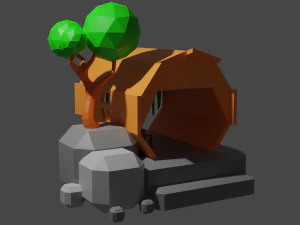 होम लो पॉली 3D मॉडल