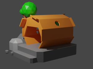 home low poly 3Dモデル