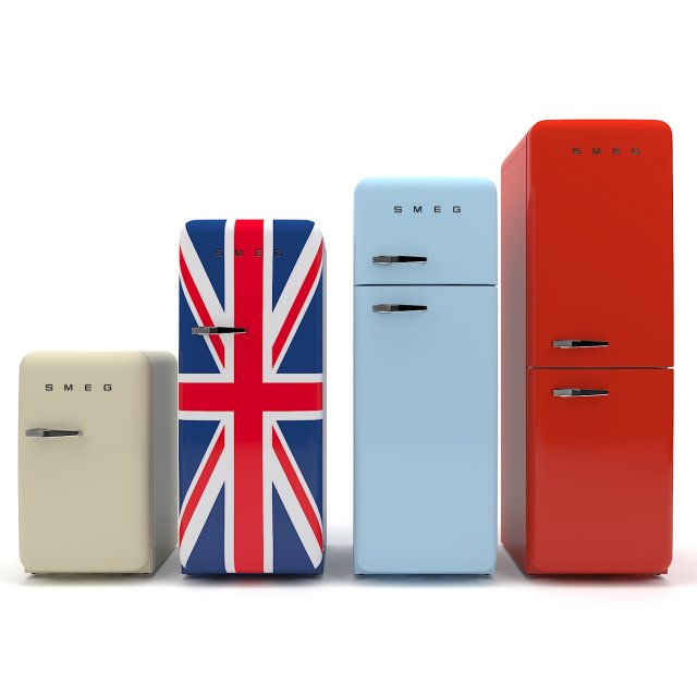 smeg refrigator Modelo 3D .c4d .max .obj .3ds .fbx .stl .blend 