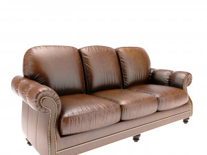 vintage club leather club sof 3D मॉडल