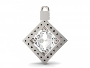 pendants solitare princess 3D Print Model