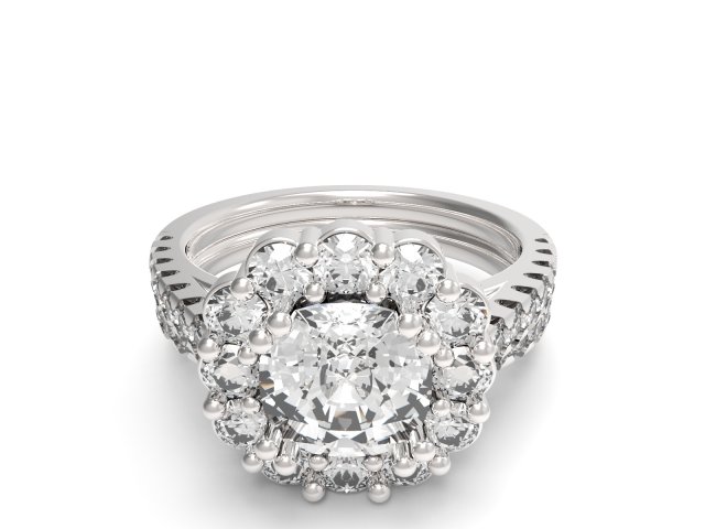 ring solitaire cushion set curve 3D प्रिंट मॉडल .c4d .max .obj .3ds .fbx .stl .blend