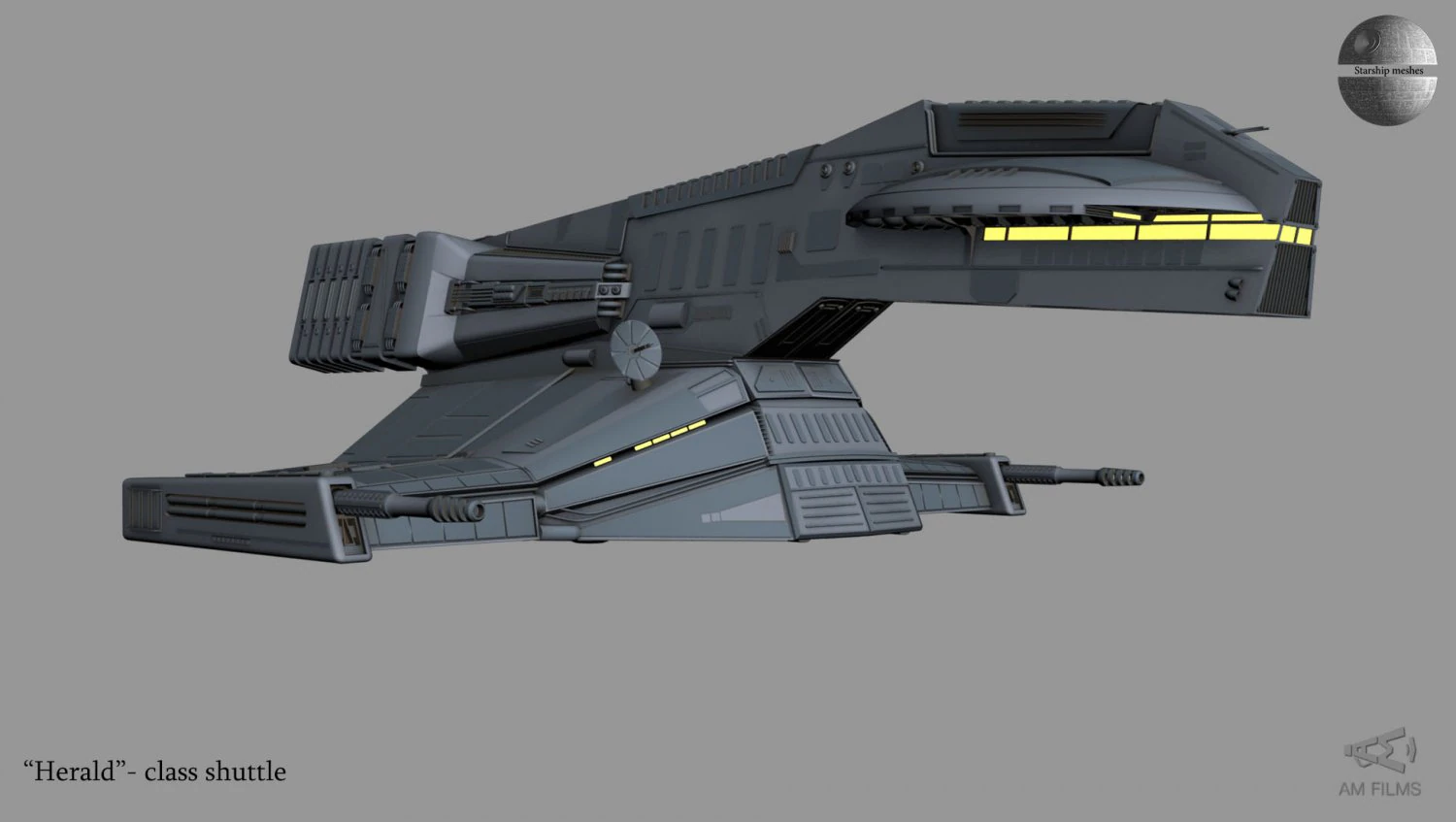 sith shuttle herald 3D Model .c4d .max .obj .3ds .fbx .stl .blend