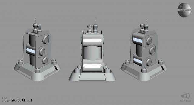 futuristic building 1 Modelo 3D .c4d .max .obj .3ds .fbx .stl .blend 