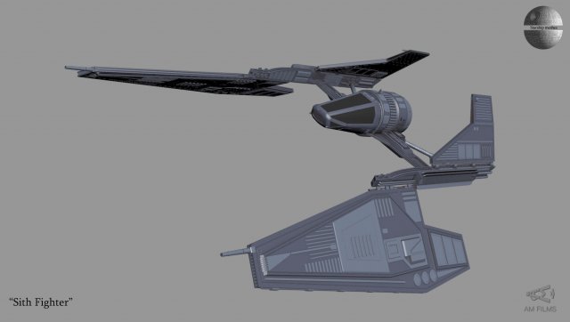 sith fighter 3D 모델 .c4d .max .obj .3ds .fbx .stl .blend 