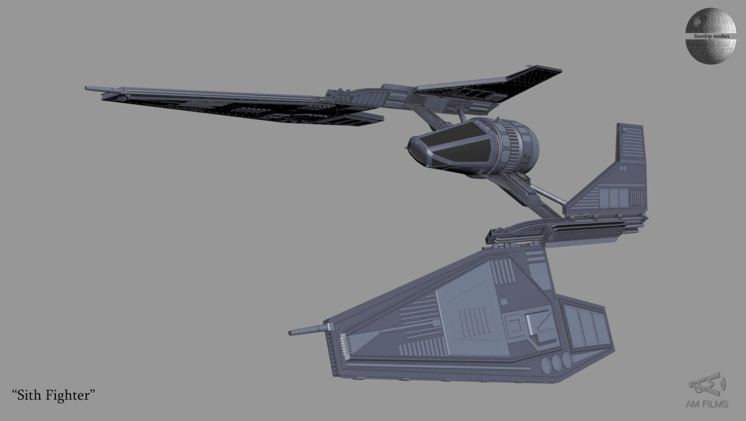 sith fighter 3D Model .c4d .max .obj .3ds .fbx .stl .blend