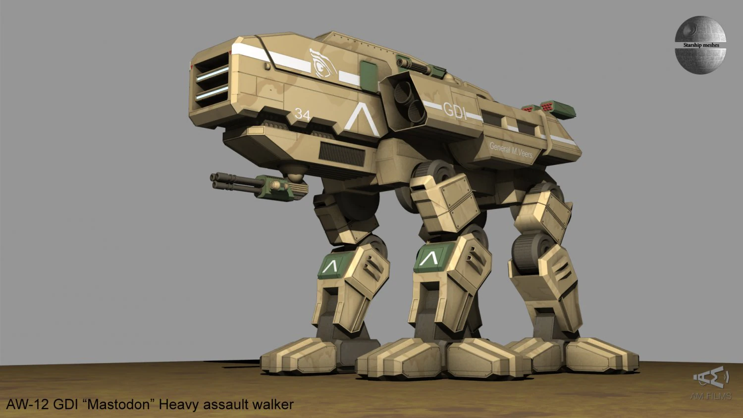 gdi mastadon 3D Model .c4d .max .obj .3ds .fbx .stl .blend 