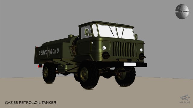 gaz 66 petrol-oil tanker 3D Model .c4d .max .obj .3ds .fbx .stl .blend 
