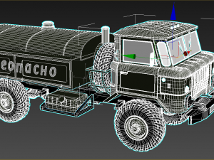 gaz 66 petrol-oil tanker 3D Model
