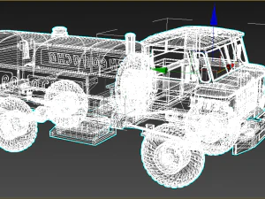 gaz 66 petrol-oil tanker 3D Model
