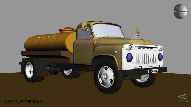 gaz 53 water tank 3Dモデル .c4d .max .obj .3ds .fbx .stl .blend 