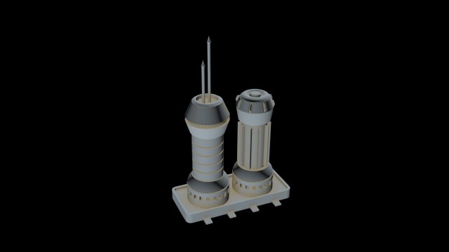 starship detail 1 3D Модель .c4d .max .obj .3ds .fbx .stl .blend 