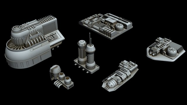 starship detail collection 1 3D Model .c4d .max .obj .3ds .fbx .stl .blend 