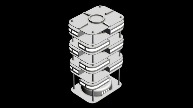 building 6 3D Модель .c4d .max .obj .3ds .fbx .stl .blend 